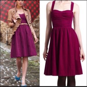 NWT Anthropologie HD In Paris Magenta Pink Suede Paca Halter Dress